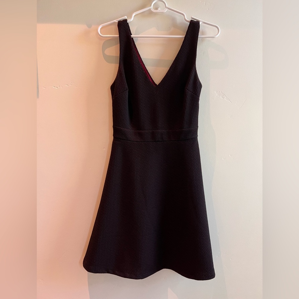 Aqua Black and Maroon Textured Dress